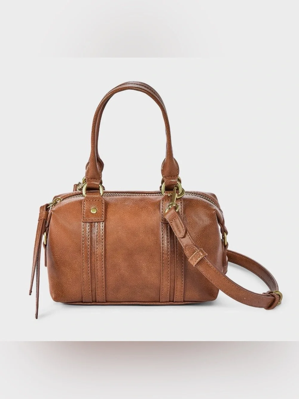 NWT Faux Leather Distressed Small Satchel Crossbody Bag Universal Thread Copper